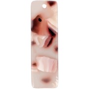 Colgante rectangular de acetato 27x8mm Ecaille tortue Marron clair - Blanco - Noir|raw }}