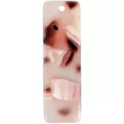 Colgante rectangular de acetato 27x8mm Ecaille tortue Marron clair - Blanco - Noir