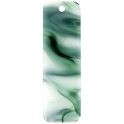 Colgante rectangular de 27 x 8 mm de acetato - Efecto marmolado verde oscuro - Blanco x1