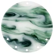 Colgante - candelabro 43 mm de acetato - Marmoleado Verde oscuro - Blanco x1