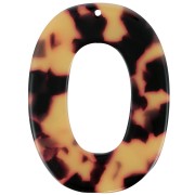 Colgante ovalado calado acetato de celulosa 47x35 mm - Escama de tortuga - Marrón|raw }}