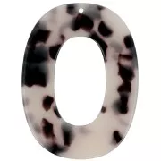 Colgante ovalado hueco de acetato 47x35 mm - Carey - Beige - Negro x1