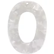 Colgante ovalado calado acetato de celulosa 47x35 mm - Escama de tortuga -Blanco na