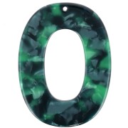Colgante ovalado calado de acetato 47x35 mm - Escama de tortuga Verde oscuro - Negro x1|raw }}