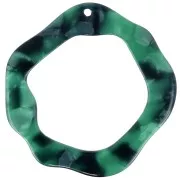 Colgante hueco irregular 39x38 mm - Carey - Verde oscuro - Negro x1