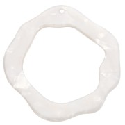 Colgante de acetato hueco 39x38mm - carey - blanco nacarado x1|raw }}