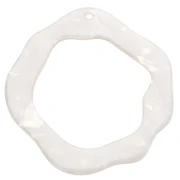 Colgante de acetato hueco 39x38mm - carey - blanco nacarado x1
