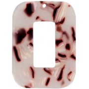 Colgante Rectángulo calado 0x30 mm Imitación tortuga - Marrón Claro Blanco Negro