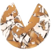 Colgante redondo 2 agujeros de acetato 43 mm - Escama de tortuga - Ocre - Blanco x1|raw }}