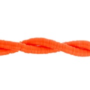 Cuentas arandalas Heishi 6x1 mm - Naranja fluorescente x45cm