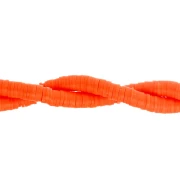 Cuentas arandalas Heishi 6x1 mm - Naranja fluorescente x45cm