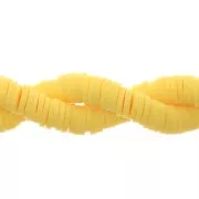 Arandelas Heishi de arcilla polimérica 6x1 mm Amarillo x40cm