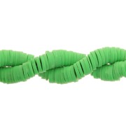 Heishi cuentas de arcilla polimérica rondelle 6x1 mm - Verde x43cm