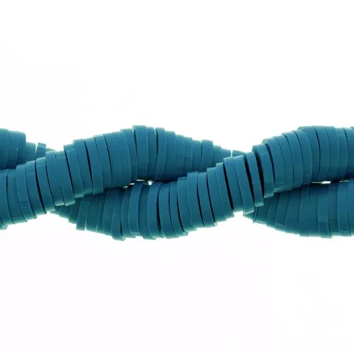 Cuentas arandalas Heishi 6x1 mm - Azul vaquero x45cm