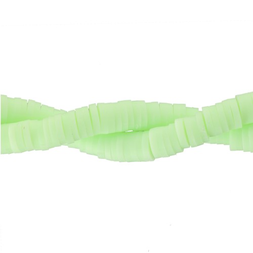 Cuentas arandalas Heishi 5x1 mm - Verde anís x40cm