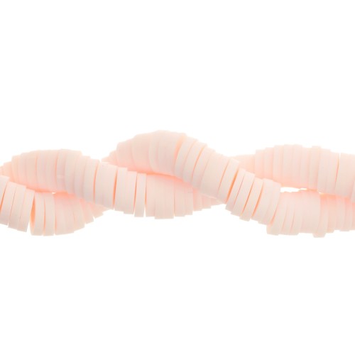 Cuentas arandalas Heishi 5x1 mm - Beige rosado x40cm