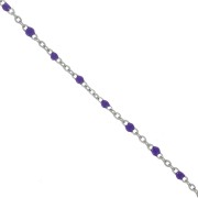 Cadena con cuentas de resina epoxi 2 mm - Acero inoxidable - Morado x1m|raw }}