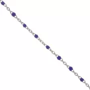 Cadena con cuentas de resina epoxi 2 mm - Acero inoxidable - Morado x1m