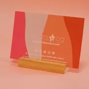 Soporte de madera - soporte para tarjeta de visita 10x3 cm - Natural x1