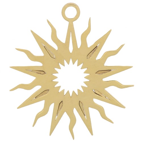 Colgante sol calado 16 mm - exclusividad Perles&Co - Gold filled x1