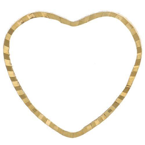 Anillo de montaje y corazón trabajado 13x14 mm - Latón bruto x1