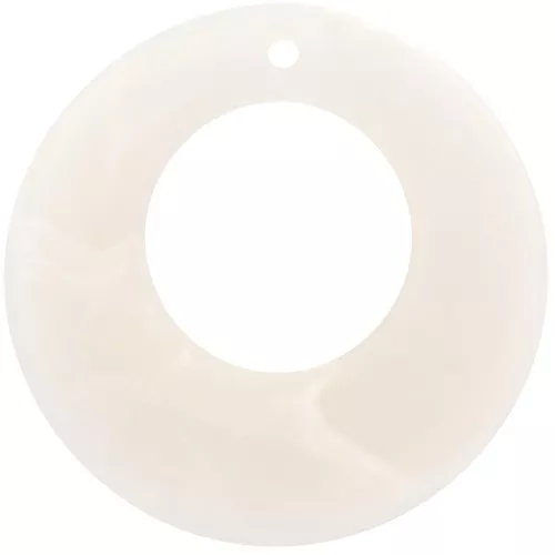 Colgante círculo calado de resina 38 mm - Crudo Marmoleado mat x1