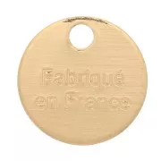 Colgantes medalla 8 mm - Fabriqué en France - Dorado con oro fino x5