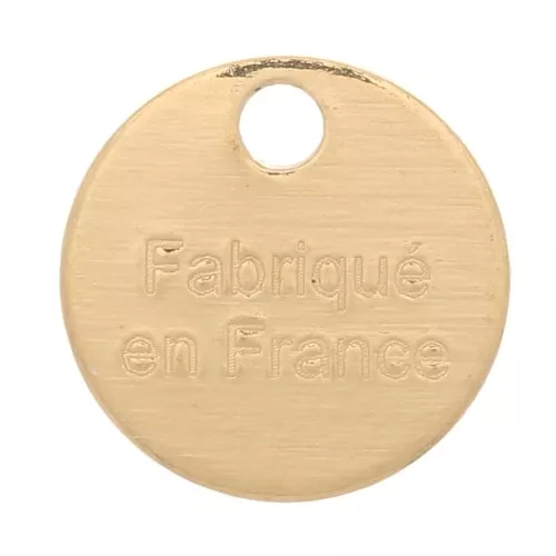 Colgantes medalla 8 mm - Fabriqué en France - Dorado con oro fino x5