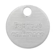 Colgantes de medalla 8 mm - Fabriqué en France - Chapado en plata fina x5