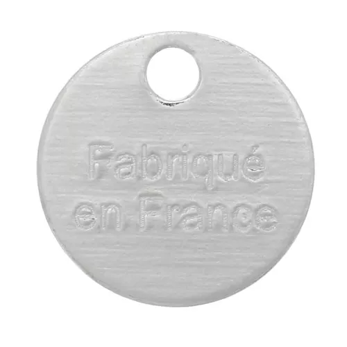 Colgantes de medalla 8 mm - Fabriqué en France - Chapado en plata fina x5