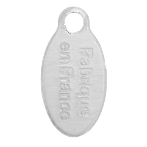 Dijes gotas 10x5 mm - Made in France - Chapado en plata fina x5