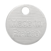 Colgantes de medalla 8 mm - Made in France - Chapado en plata fina x5