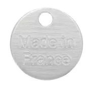 Colgantes de medalla 8 mm - Made in France - Chapado en plata fina x5