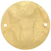 Entrepieza redonda martillada y a rayas 30 mm - Dorado con oro fino x1