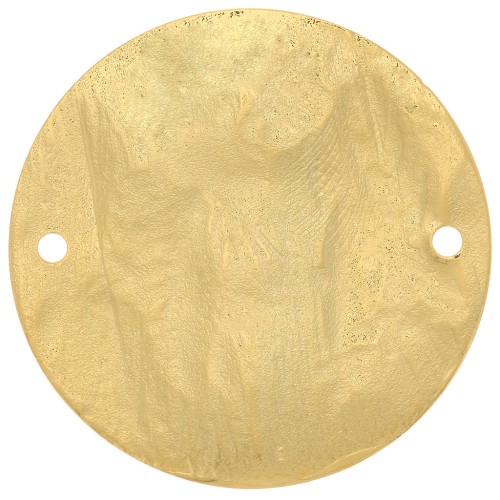 Entrepieza redonda martillada y a rayas 30 mm - Dorado con oro fino x1