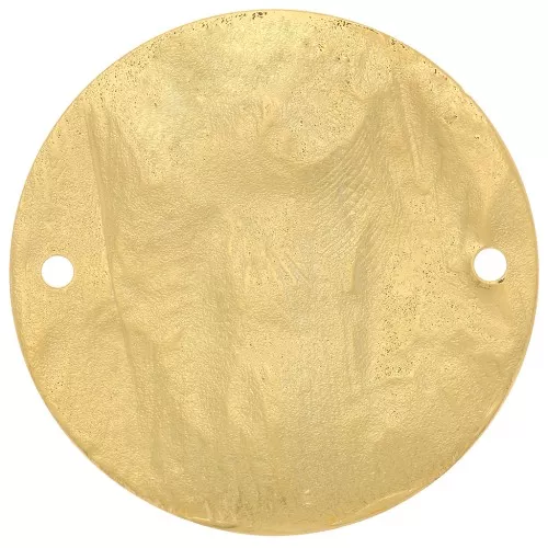 Entrepieza redonda martillada y a rayas 30 mm - Dorado con oro fino x1