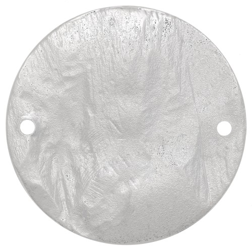 Entrepieza redonda martillada y a rayas 30 mm - Plateado x1