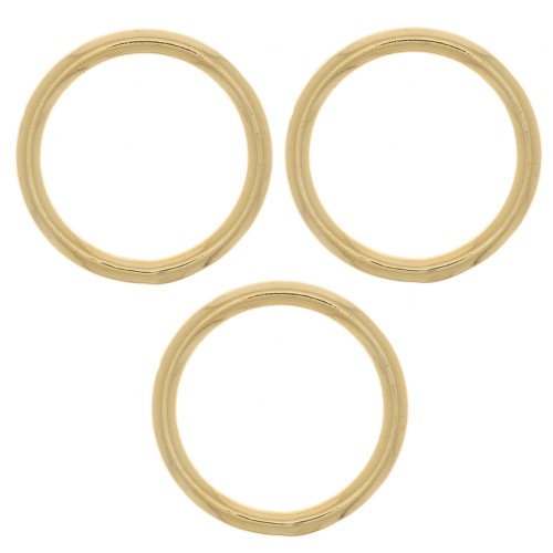 Anillo redondo para tejer y montar bisutería 20 mm - Dorado oro fino x1