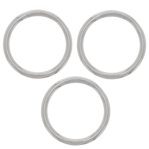 Anillo redondo para tejer y montar bisutería 20 mm - Rodio x1