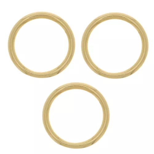 Anillo redondo para tejer y montar bisutería 15 mm - Dorado oro fino x1