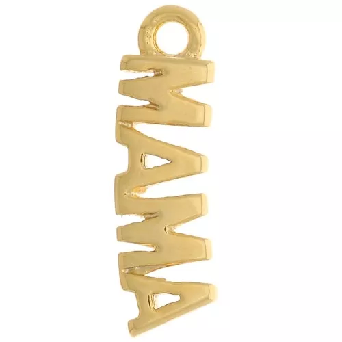 Charm de escritura Mama 12x3.5 mm - Dorado x1