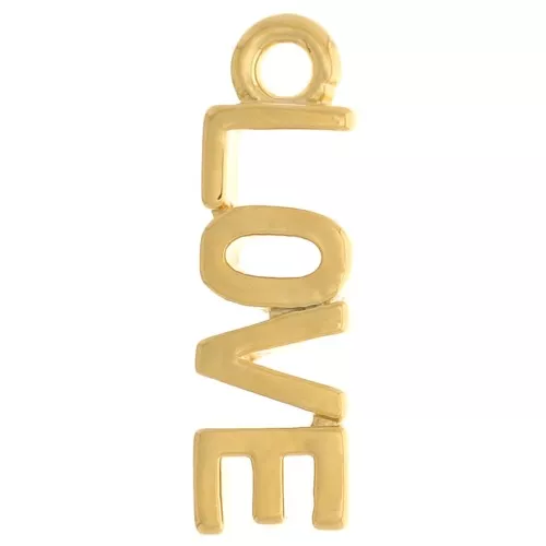 Charm de escritura de amor 11.5x3.5 mm - Dorado x1