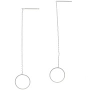 Pendientes de malla Forçat 67 mm con aro - Plateado x2|raw }}