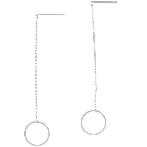 Pendientes de malla Forçat 67 mm con aro - Plateado x2