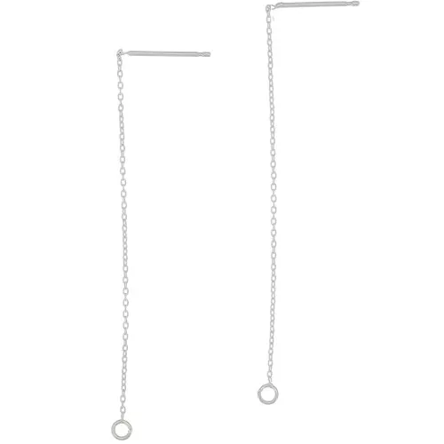 Pendientes Forçat 58 mm con aro abierto - Chapado en plata