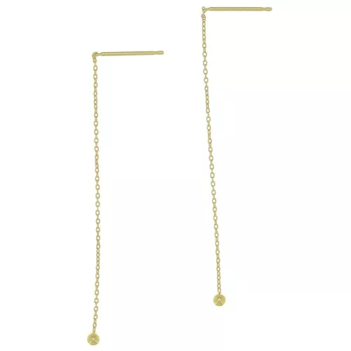 Pendientes de malla Forçat 57 mm con bola pequeña - Chapado en oro x2