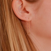 Pendientes de malla Forçat 57 mm con bola pequeña - Chapado en oro x2