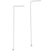 Pendientes Forçat 57 mm con bola pequeña - Plateado|raw }}