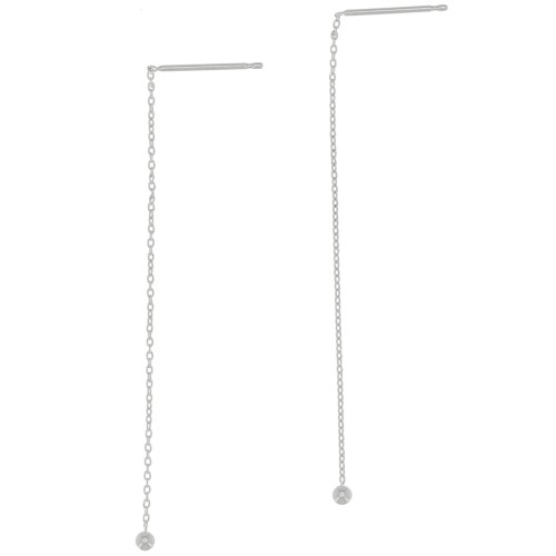 Pendientes Forçat 57 mm con bola pequeña - Plateado