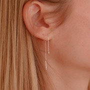 Pendientes Forçat 57 mm con bola pequeña - Plateado